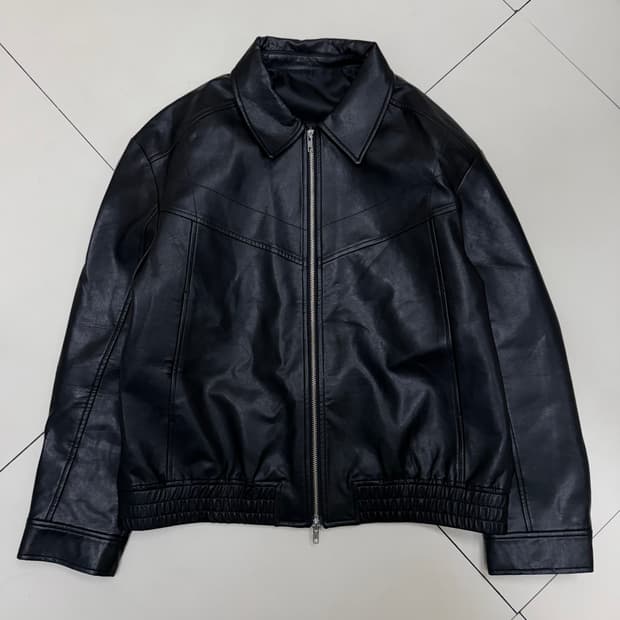 빈티지 가죽 싱글라이더 투웨이 블루종 레더 자켓