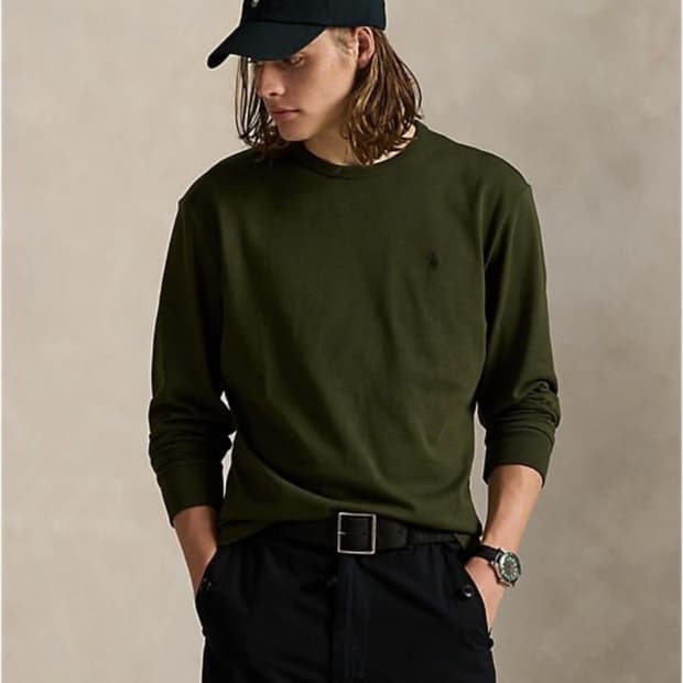 [M] 폴로 랄프로렌 클래식핏 저지 롱 슬리브 티셔츠 컴퍼니 올리브