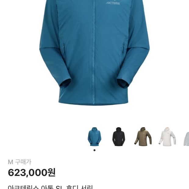 아크테릭스 아톰 sl 후디 서린 