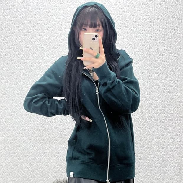 아디다스 빈티지 캐주얼 딥그린 롱 후드집업 L C09676