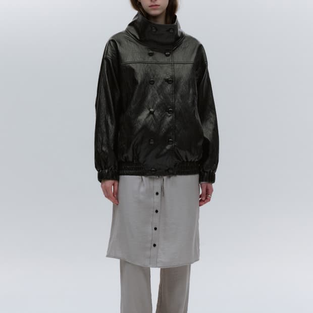 [삽니다] 솔티페블 더블버튼오버사이즈레더자켓 