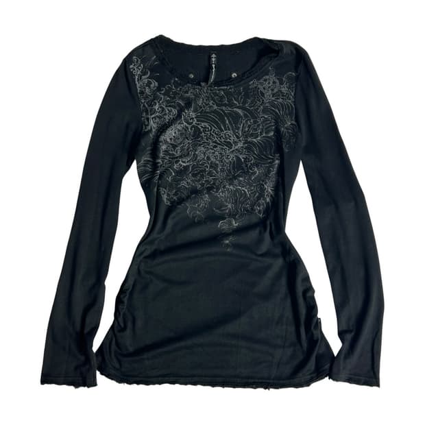 [JPN] 빈티지 펑크 레터링 프린팅 롱슬리브