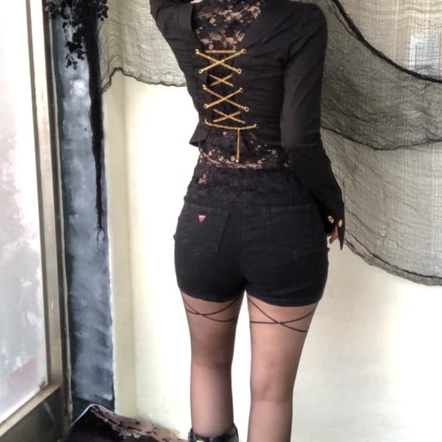 d.i.a. lace gold black shirt