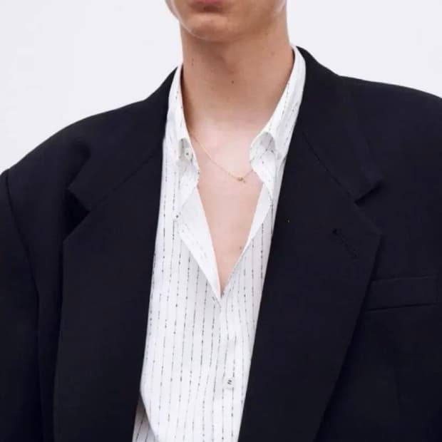 [S] 렉토 24S/S 네프 스트라이프 타페타 오버사이즈 셔츠