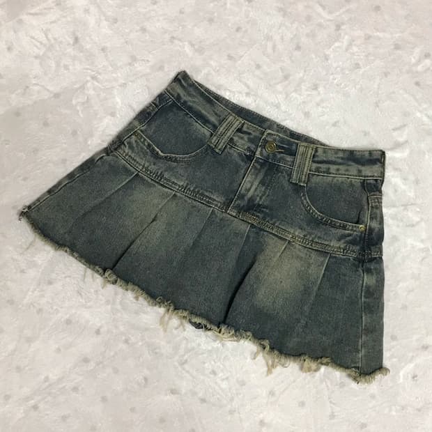 하이틴 청 미니 스커트