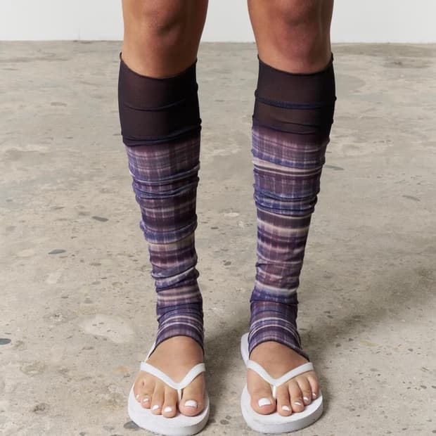 오들리워크샵 odlyworkshop dark tartan mesh leg