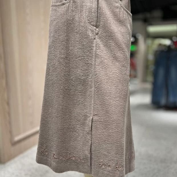 새) 베네통 레터링 골덴 롱-스커트 