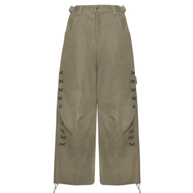 카미엔X아오이로 247 워크팬츠 올리브 그린 3