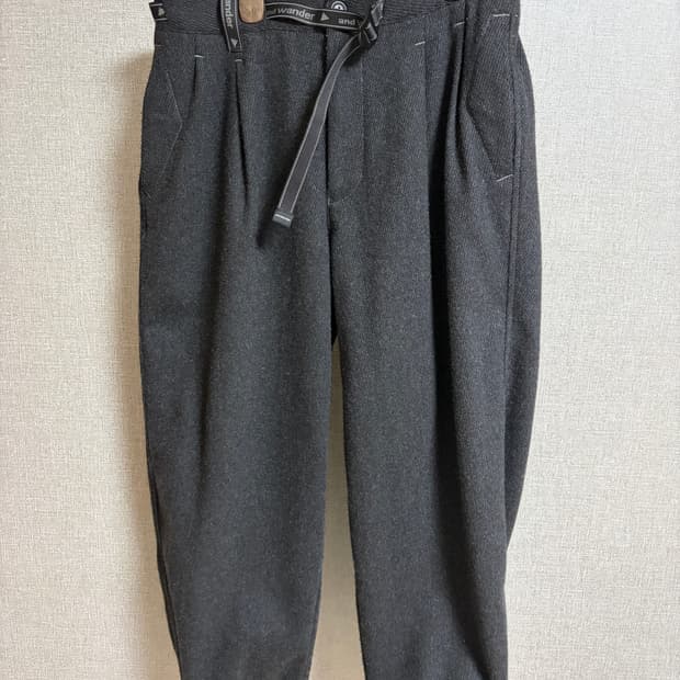 앤드원더 rewool tweed wide pants XL