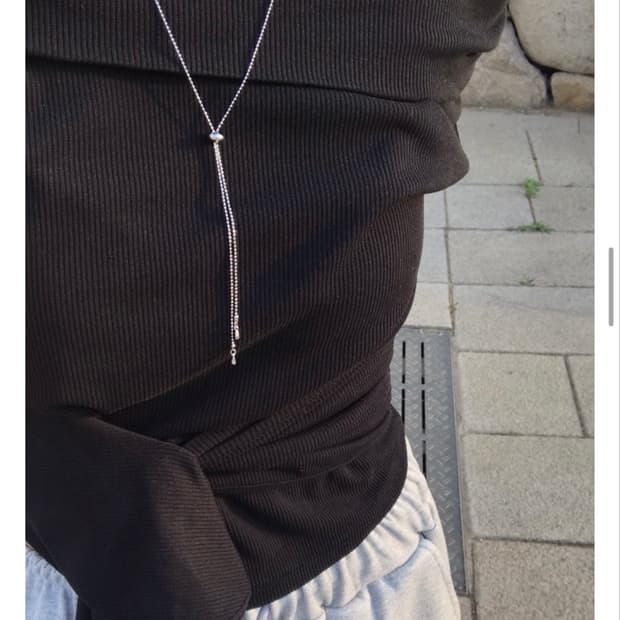 튜프티 ball chain drop necklace