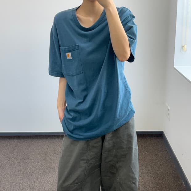 Carhartt 칼하트 원포켓 네이비 반팔 