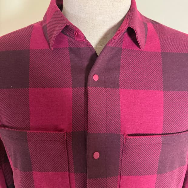 룰루레몬 체크 스냅 셔츠 M