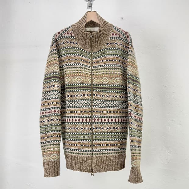 폴로 진스 페어아일 울 니트 투웨이 집업 자켓