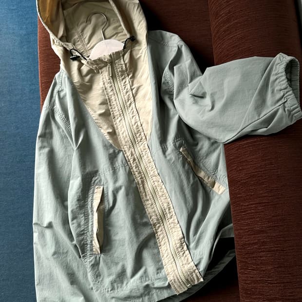 Light shell washed nylon packable parka