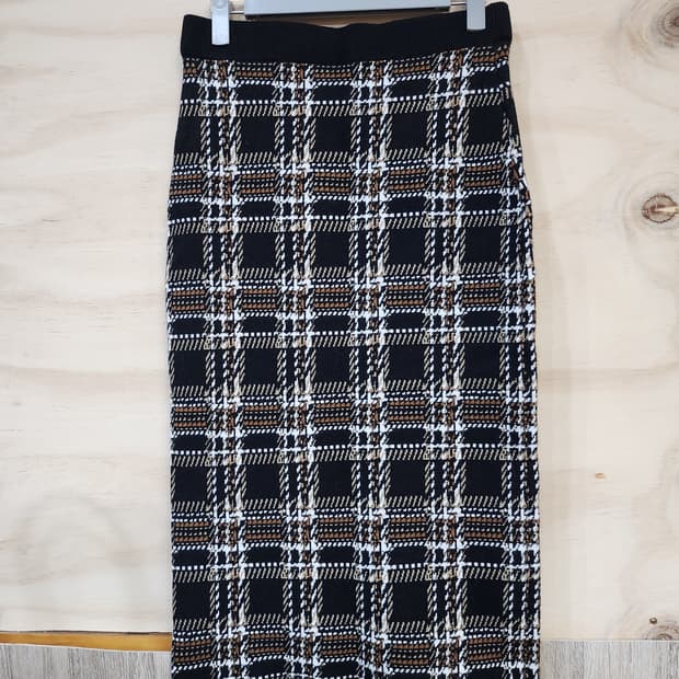 564) 여성 밴딩 체크 스커트