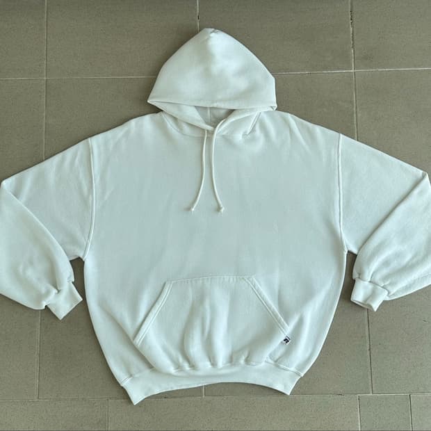 00s 빈티지 러셀 후드 화이트 XL