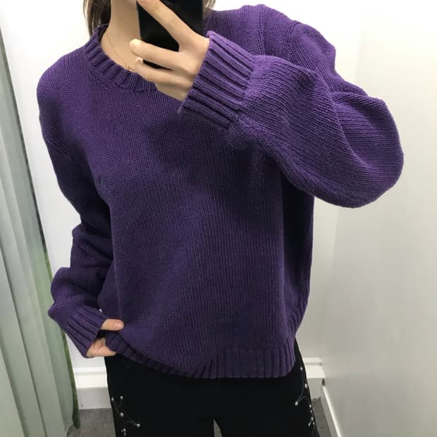 폴로 퍼플 니트