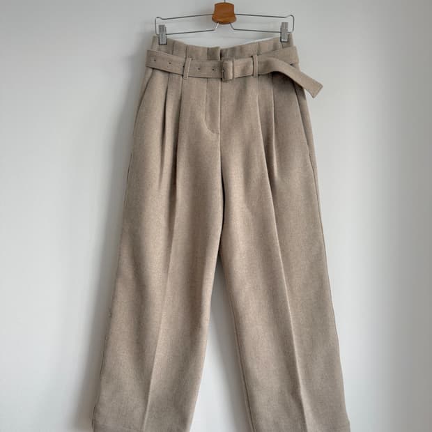 BLOSSOM 헤비울 벨트 와일드 팬츠