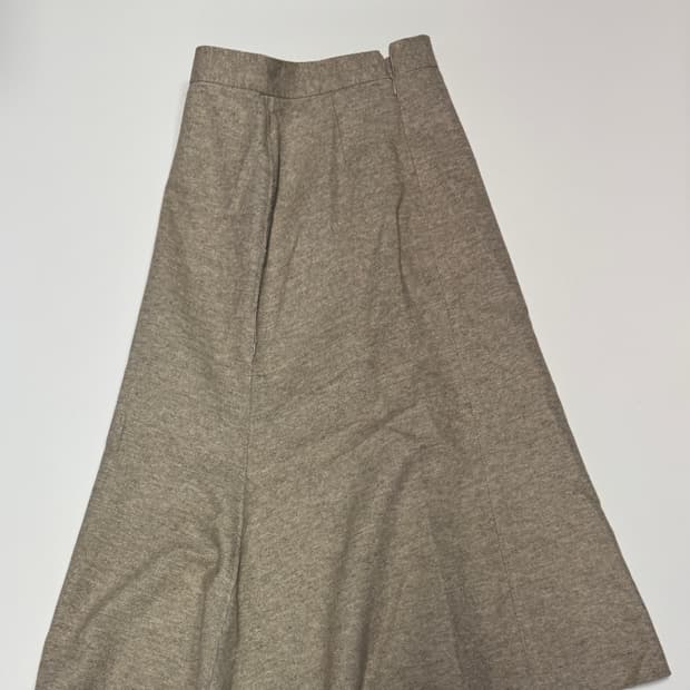 여성 비뮤즈 B.MUSE 베이지 울 롱 스커트 치마