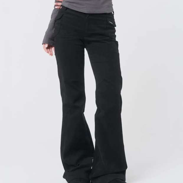 미세키서울 사이드 포켓 부츠컷 팬츠 블랙