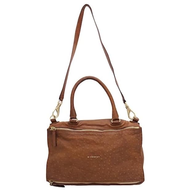 지방시 오스트리치 (타조가죽) 판도라 백 브라운