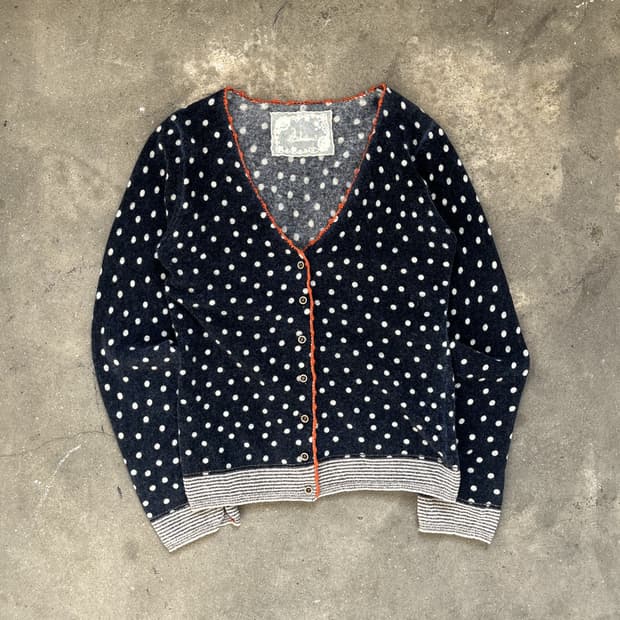 Vintage 폴카도트 가디건 