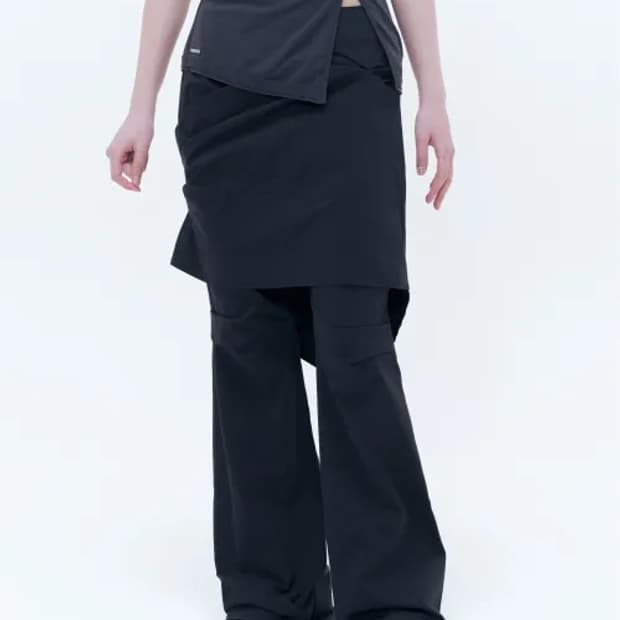 [1] 미세키 서울 드레이프 미디 스커트 팬츠 세트 블랙