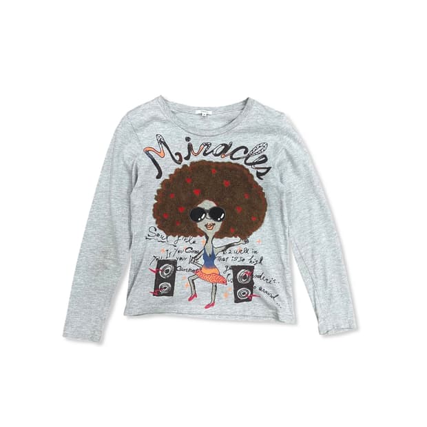 Curly hair fur docking drawing top