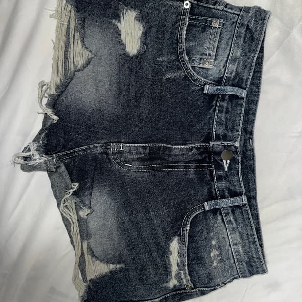 빈티지 중청 찢청 핫팬츠