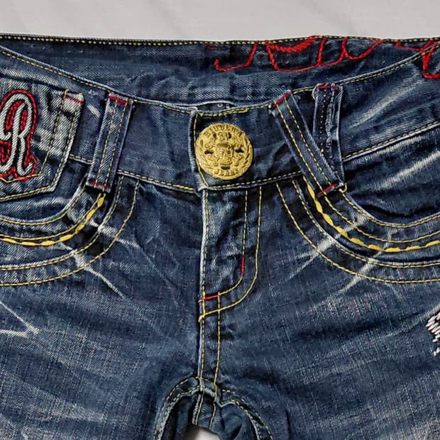 [25] 리오베라(Riobera) 자수 포인트 빈티지 데님 팬츠