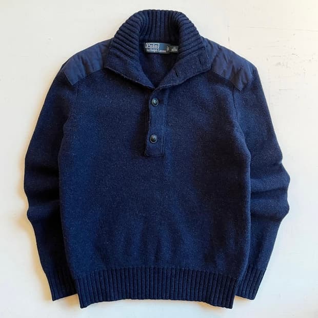 폴로랄프로렌 숄더 패치 버튼업 스웨터