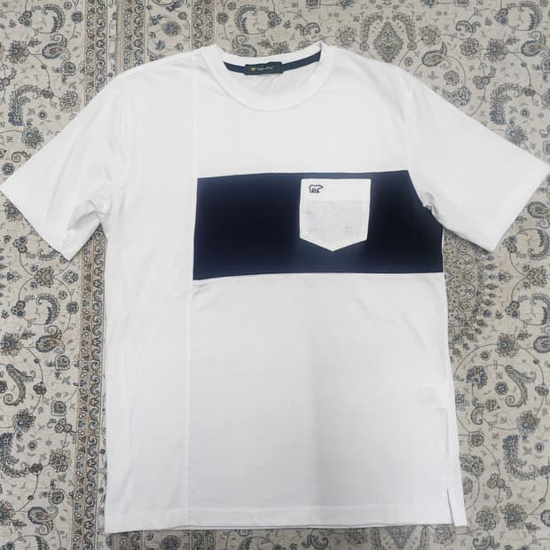 골든베어 흰색 배색 반팔 티셔츠 L