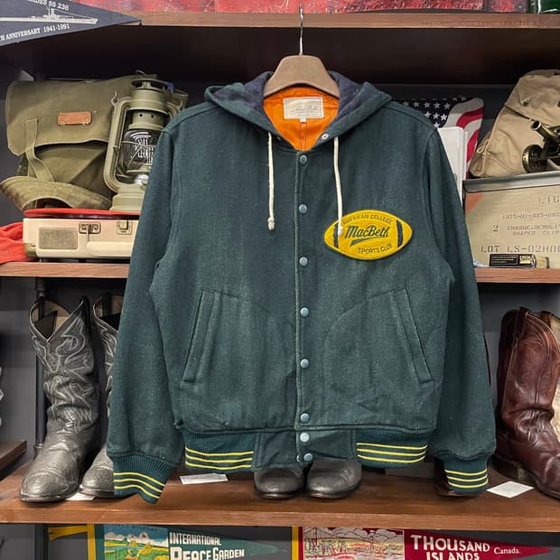 80s MacBeth 스포츠 클럽 세일러 후드 바시티 자켓