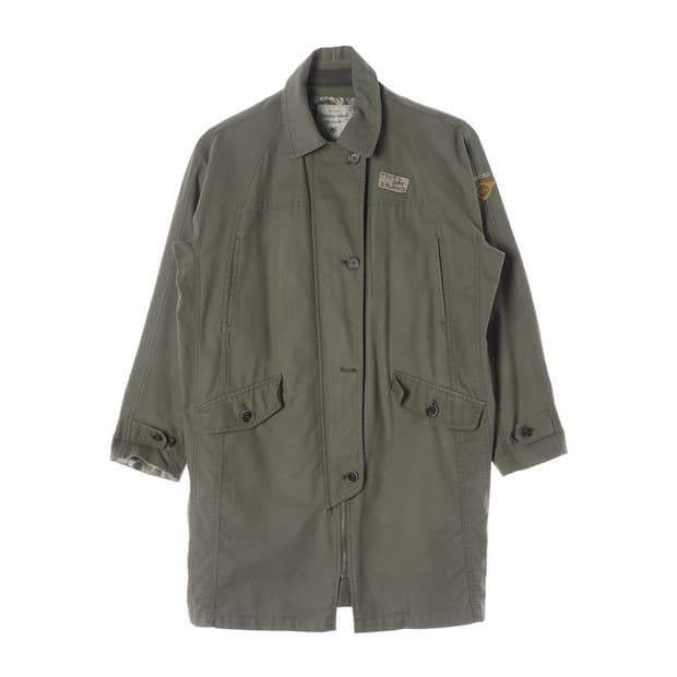 써스데이아일랜드 카키 빈티지 하프 코트 M