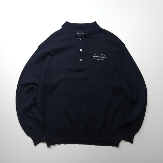 디스이즈네버댓 아치로고 카라넥 스웨터 네이비 (L)