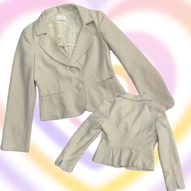 살구맛 Feroux 히메갸루 러블리 레이스 셔링 백포인트 자켓 페어리