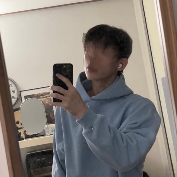 선 페이디드 아킴보 클럽 베이비 블루 후드티 M