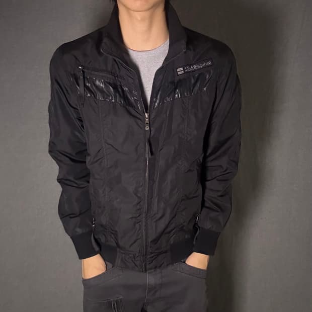 나일론 바람막이 자켓 블랙