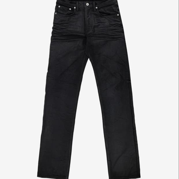 선데이오프클럽 Waxed Straight Leg Jeans - Black