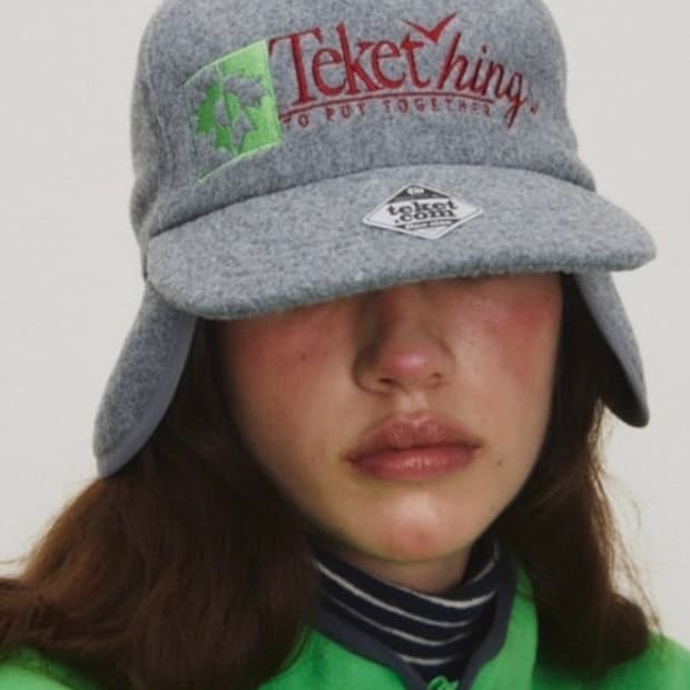 테켓 이어플랩 모자 그레이 teket earflap cap