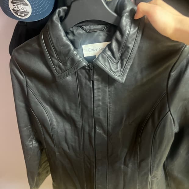 캘빈클라인 빈티지 레더자켓 M