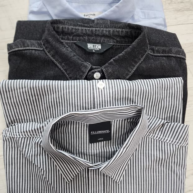 105사이즈 남성 여름 셔츠 3벌 일괄 팜 브랜드 반팔 긴팔 남자 티셔츠