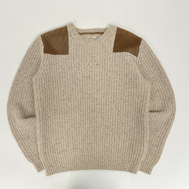 스웨이드 패치 울 니트 