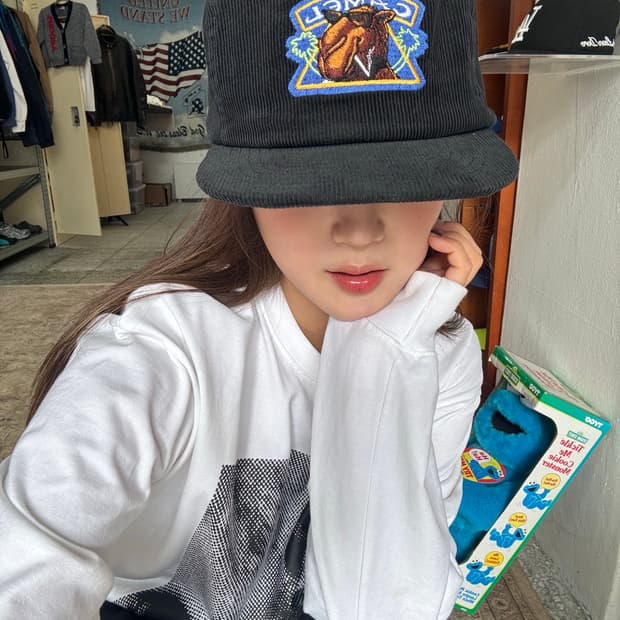 90‘s 카멜 코듀로이 햇 