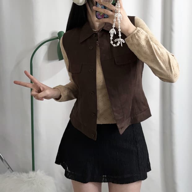 브라운 카라 투 포켓 베스트