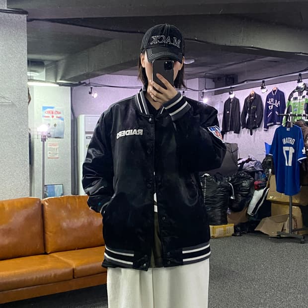 뉴에라 NFL 오클랜드 빅로고 바시티 자켓  B3016