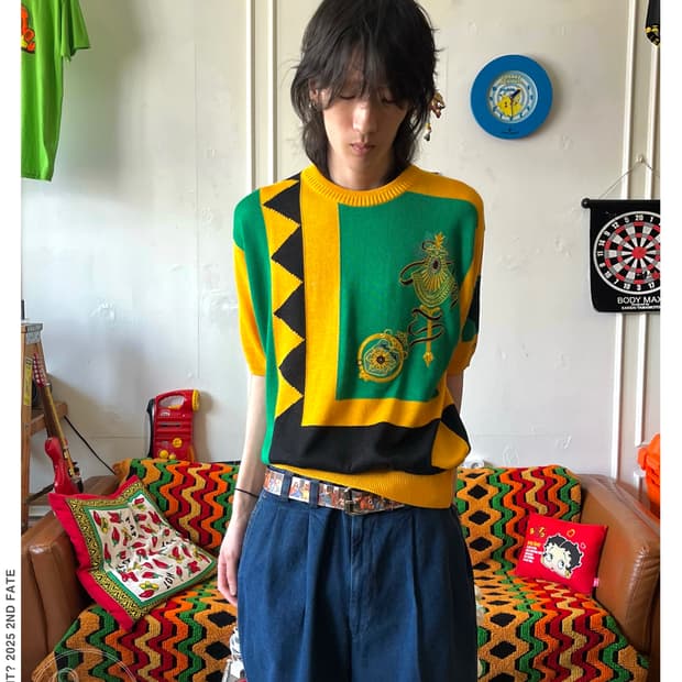 80-90s LANCEL Paris 1/2 Old Summer Knit