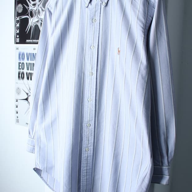 (L-XL) 폴로 랄프로렌 셔츠 남방 스트라이프 연블루-H30728