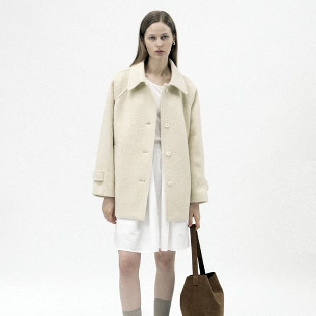 포레토(PORETTO) 피비 알파카 하프코트 프리사이즈