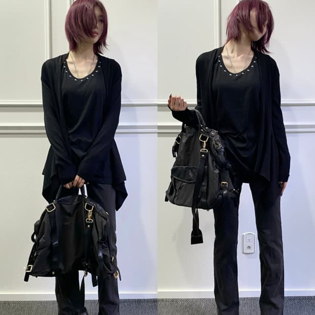 Chic Mood Loose-Fit Black Cardigan